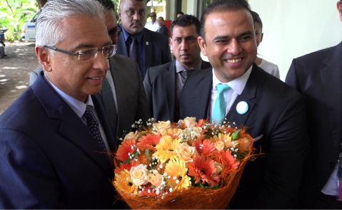 With former Mauritius Prime Minister Mr. Pravind Jugnauth